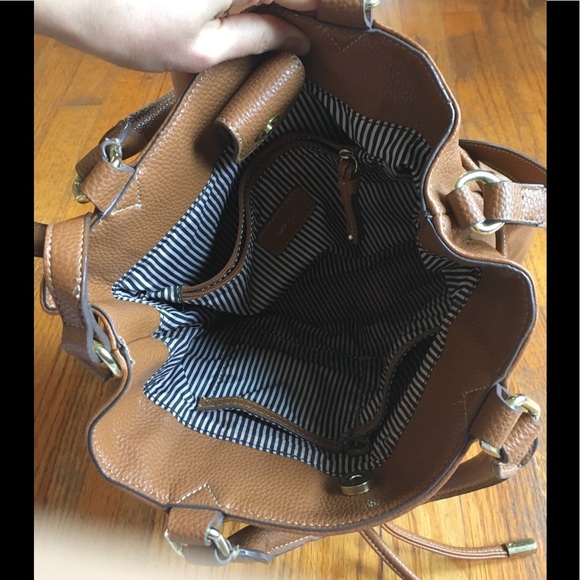 Free! 9 West Brown Gold Purse Crossbody & Handles - Picture 6 of 8